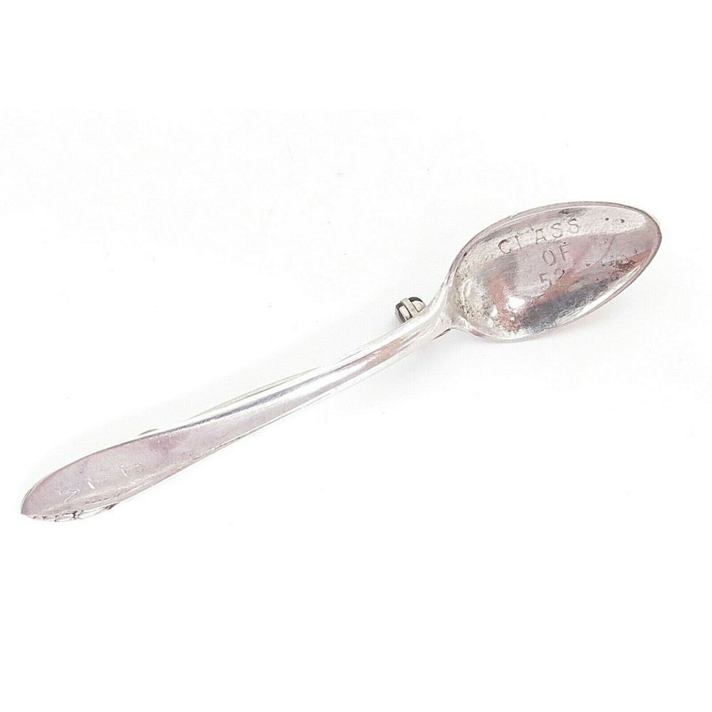 VINTAGE VTT CLASS OF 52 1952 MINIATURE SPOON PIN*STERLING SILVER 925 PAT.2066969